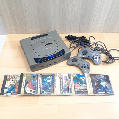 Japan SEGA SATURN Console with 2 controllers, 6 Games tested US DUTY PAID G1121 - Image 1 of 4