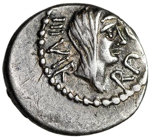 Marc Antonius und Octavian AR Quinarius "Concordia / Clasped Hands" gut sehr fein - Bild 1 von 5