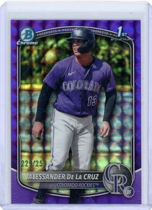 Alessander De La Cruz 2025 Bowman Chrome 1st Geometric Refractor Purple 229/250 - Picture 1 of 2