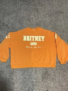 Cotton On Britney Spears 1999 Sweatshirt Large Orange Crewneck Oversized Retro - Bild 1 von 12