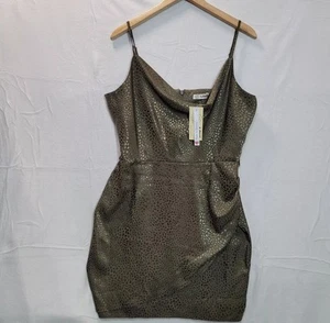 Love Womens Short Mini Dress Women Size 14 Green Animal Print Sleeveless - Picture 1 of 8