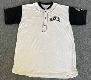 Colorado Rockies Mens XL NWOT VTG Starter Jersey T Shirt Henley Embroidered MLB - Picture 1 of 12