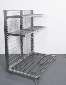 Metallregal Rollregal Verkaufsständer Gondelregal Verkaufsregal Ladeneinrichtung - Bild 1 von 14