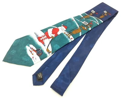 Corbata de 60" vintage SpecialTies Hallmark by MMG Happy Holidays golf Papá Noel Foto 1 de 4