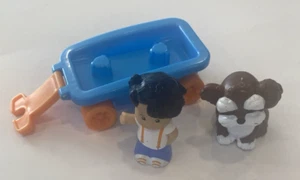 2012 Fisher Price Little People Boy Dog & Wagon 3 Piece Set - Picture 1 of 6