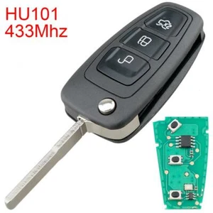3 Buttons Car Fob HU101 Fit for Ford Mondeo Focus Fiesta Titanium 2011 2012 - Picture 1 of 9