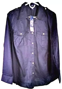 Camicia donna Chaps 2X blu a maniche lunghe abbottonata con tracolla abbellita - Foto 1 di 6