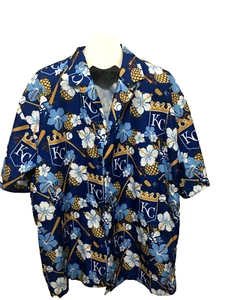 KC Royals Mens Minitmart Hawaiian SS Poly Button Up Shirt sz XL Fan Give Away - Picture 1 of 10