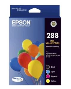 Genuine Epson 288 Standard Capacity 4 Original Ink Cartridges-Value Pack - Picture 1 of 3
