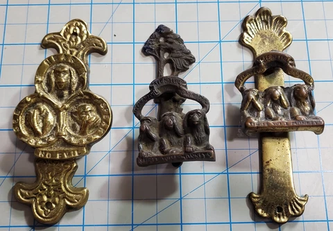 THREE Different Antique No Evil Wise Monkey Metal Door Knockers! Nice Cover