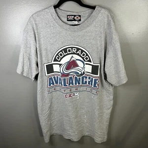Vintage CCM NHL Center Ice Colorado Avalanche Grey Shirt Size Large - Picture 1 of 7