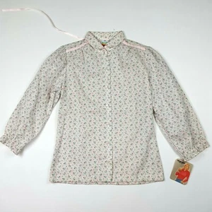 VTG 80s Wrangler Juniors Girls Size M Floral Button Up Flower Western Shirt NOS - Picture 1 of 11