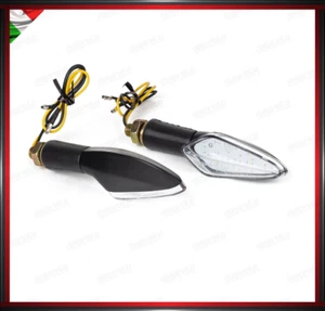 COPPIA FRECCE MOTO INDICATORI DI DIREZIONE UNIVERSALE LED ARANCIONE IMMEDIATA - Picture 1 of 3