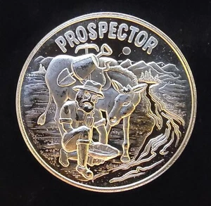 Prospector Mining Conestoga Wagon Rare Desi-999 Silver 1 Oz Ounce Art Coin Round - Bild 1 von 2