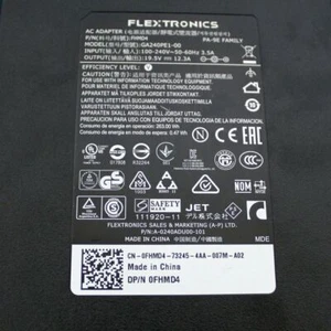 Dell 240 Watt AC Adapter 19.5V-12.3A 0FHMD4 FHMD4 GA240PE1-00 Alienware M17x R2 - Picture 1 of 3