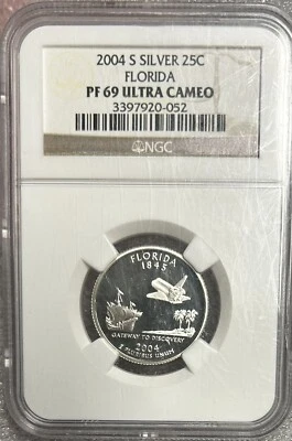 2004 S Silver 25¢ Florida NGC PF 69 Ultra Cameo - Image 1 of 2