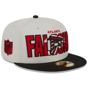 New Era Stone/Black Atlanta Falcons 2023 NFL Draft 59FIFTY Fitted Hat 7 3/8 - Picture 1 of 7