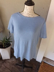 Chico's, Med. Top blu in cotone manica corta, taglia 3 - Foto 1 di 4
