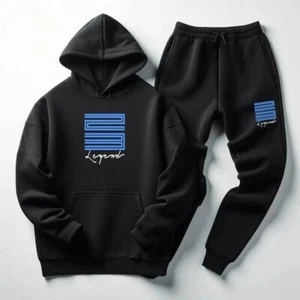 23 Legend Blau Schwarz Hoodie Jogginghose Jogginganzug Herren Trainingsanzug Passend zu Air Neu - Bild 1 von 5