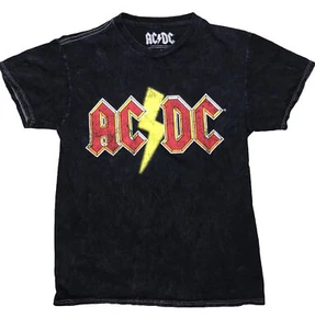 Camiseta de manga corta negra tinte mineral mercancía oficial AC/DC S - Imagen 1 de 4
