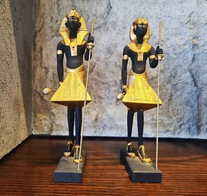 Statue Guardia Reale Alka di Re Tutankhamon, coppia di 2 - Foto 1 di 11
