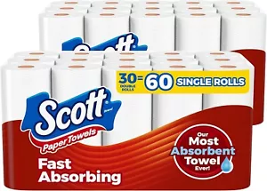 NEU Scott Papierhandtücher Großpackung 60 normale Rollen 30 Doppelrollen 2 Packungen à 15 weiß - Bild 1 von 7