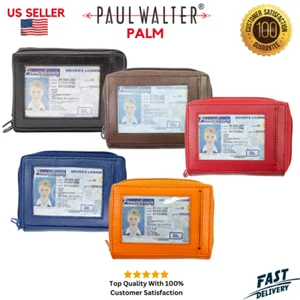 Women's RFID Leather Zipper Wallet | Palm Size | Buy 1 Get 1 Free - Picture 1 of 7