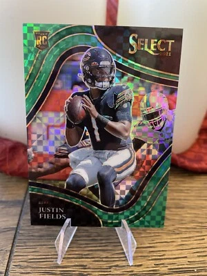 2021 PANINI NFL SELECT FIELD LEVEL SILVER JUSTIN FIELDS ROOKIE RC GREEN /5! JETS - Image 1 of 2