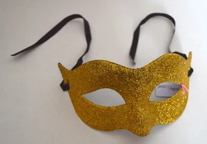 NUEVO Simple Oro Brillo Mascarada Media Cara Máscara Ojo Gótico Halloween Fiesta Reino Unido - Imagen 1 de 1