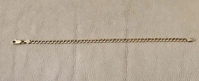 bracelet gourmette marine or 750, or jaune 18 carats, 5,01 gr, 20,5 cm occasion - Photo 1/4