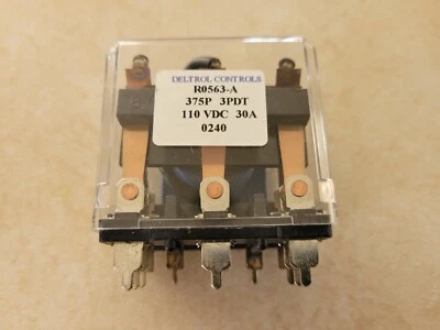 New Deltrol Controls R0563-A 375P 3PDT 110 VDC 30A 0240 Relay_1 - Image 1 of 4
