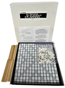 Scrabble Deluxe Turntable Low Vision Edition COMPLETE White Tiles Board - Picture 1 of 2