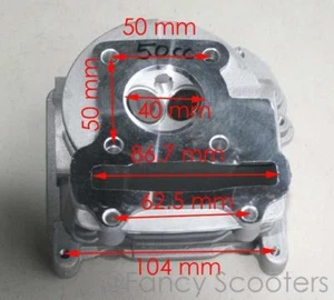 50CC SCOOTER GY6 139QMB ENGINE COMPLETE CYLINDER HEAD W/ VALVES (EGR STYLE) - Picture 1 of 11