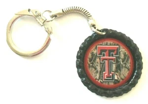 Beautiful Texas Tech Red Raiders Cap Keychain on silvertone keyring - Picture 1 of 1