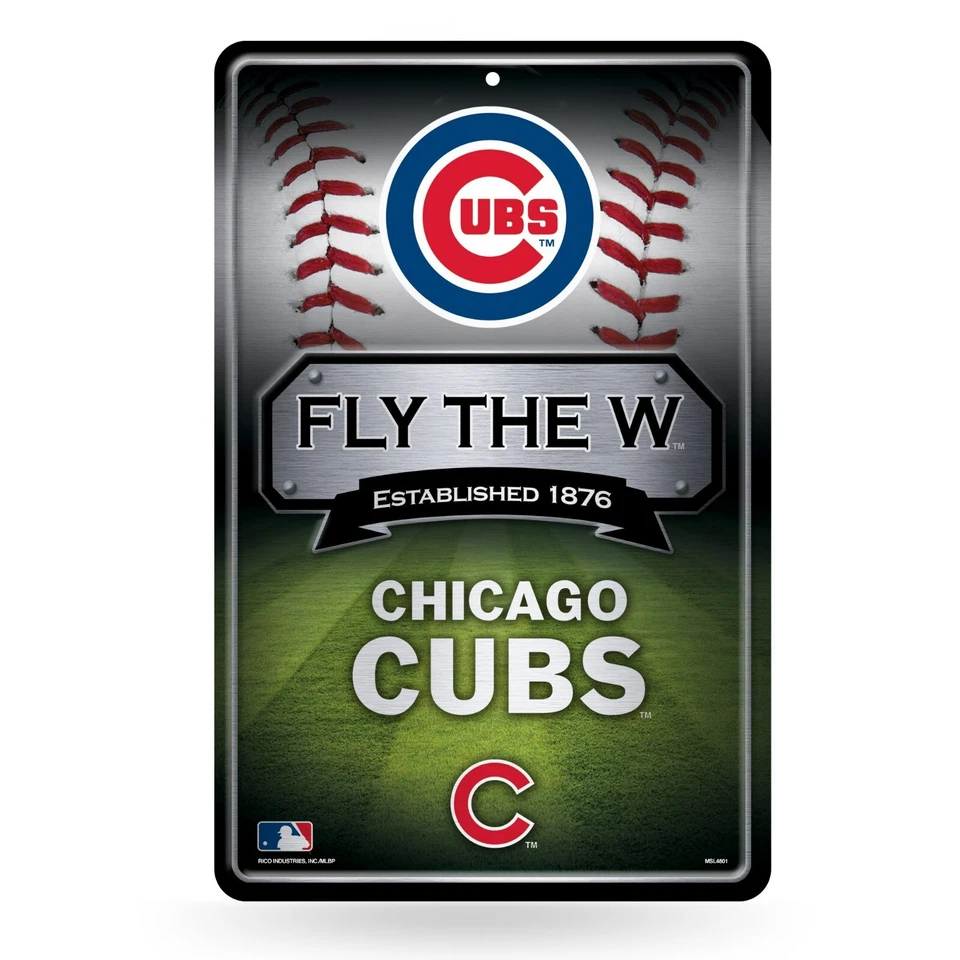 Chicago Cubs 11"x17" Embossed Metal Sign - Image 1 of 1
