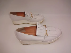 Damen Musette Weiß Leder Halbschuhe Slipper 38 8 Schuhe Fransen Rumänien - Bild 1 von 9