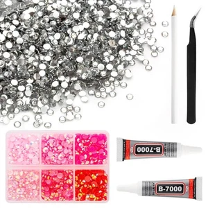 Clear Rhinestones Bulk Flat Back Round 4mm,7000PCS Non-Hotfix Rhinestones for... - Picture 1 of 8