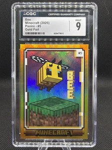 Panini Minecraft BEE 9 No. 5 Gold Prizm # 1/99 SSP #1 FIRST PRINTED! CGC 9 - Picture 1 of 4