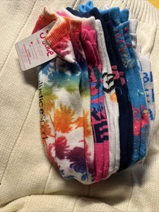 Justice Girls No-Show 6-Pack Multicolor Socks Shoe Size 4-10  - Picture 1 of 6