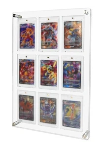 Trading Card Display Case 9 TCG Acrylic Sport Frame + One Touch Magnetic Holders - Picture 1 of 10