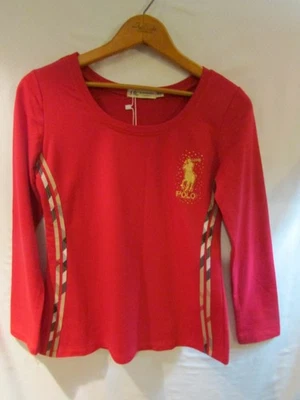 Polo BURBERRY LONDON Rosa Frambuesa Manga Larga Pullover Top Juvenil Talla XXL ¡NUEVO CON ETIQUETAS! Foto 1 de 4