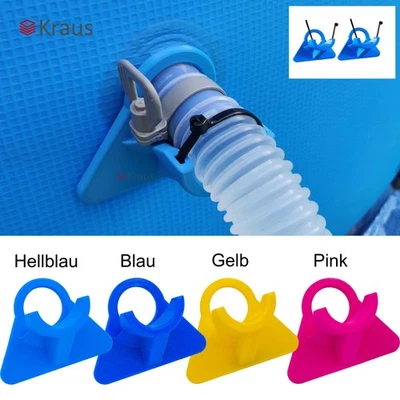 KRAUS 2x Pool Schlauchhalter 32-38mm Knickschutz Halter Zubehör Poolschlauch