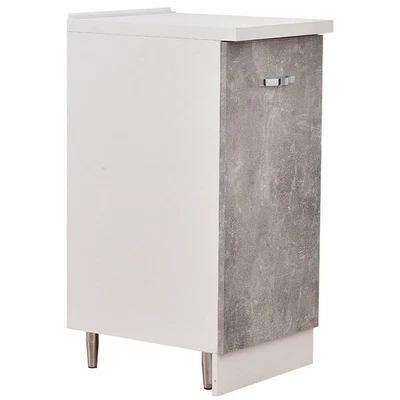 SHALLY DOGAN Mobile Base per Cucina Componibile Colore Grigio Cemento con 1 Anta 2 Scomparti