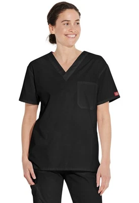 Blusa Médica Dickies 83706 Cuello en V Unisex Dickies EDS Negra Envío Gratuito Foto 1 de 4