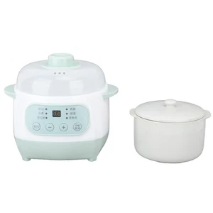 (EU Plug 220V)200W 1L Slow Cooker With Ceramic Interior Pot Timing Green Uniform - Picture 1 of 12