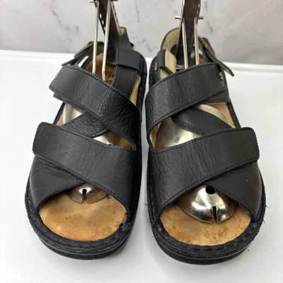 Finn Comfort Sandals Women's Slingback Black Leather Buckle sz 38 D US 7 Strappy - Image 1 of 4