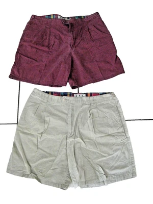INC International Concepts Lote de 2 Pantalones Cortos Para Hombre Talla 40 Crema y Borgoña Foto 1 de 4
