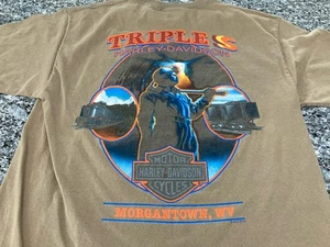 Camiseta Harley Davidson Morgantown WV Triple S 2013 marrón talla grande para hombre - Imagen 1 de 8