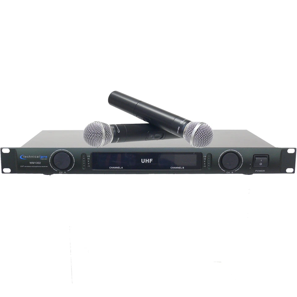 Technical Pro Professional UHF Dual Handheld Wireless Microphone System w Mics - Image 1 of 4