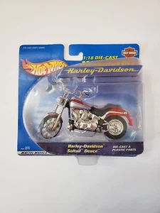 Hot Wheels Harley Davidson Softail Deuce Motorcycle 1:18 Die Cast 2000 Sealed - Picture 1 of 4
